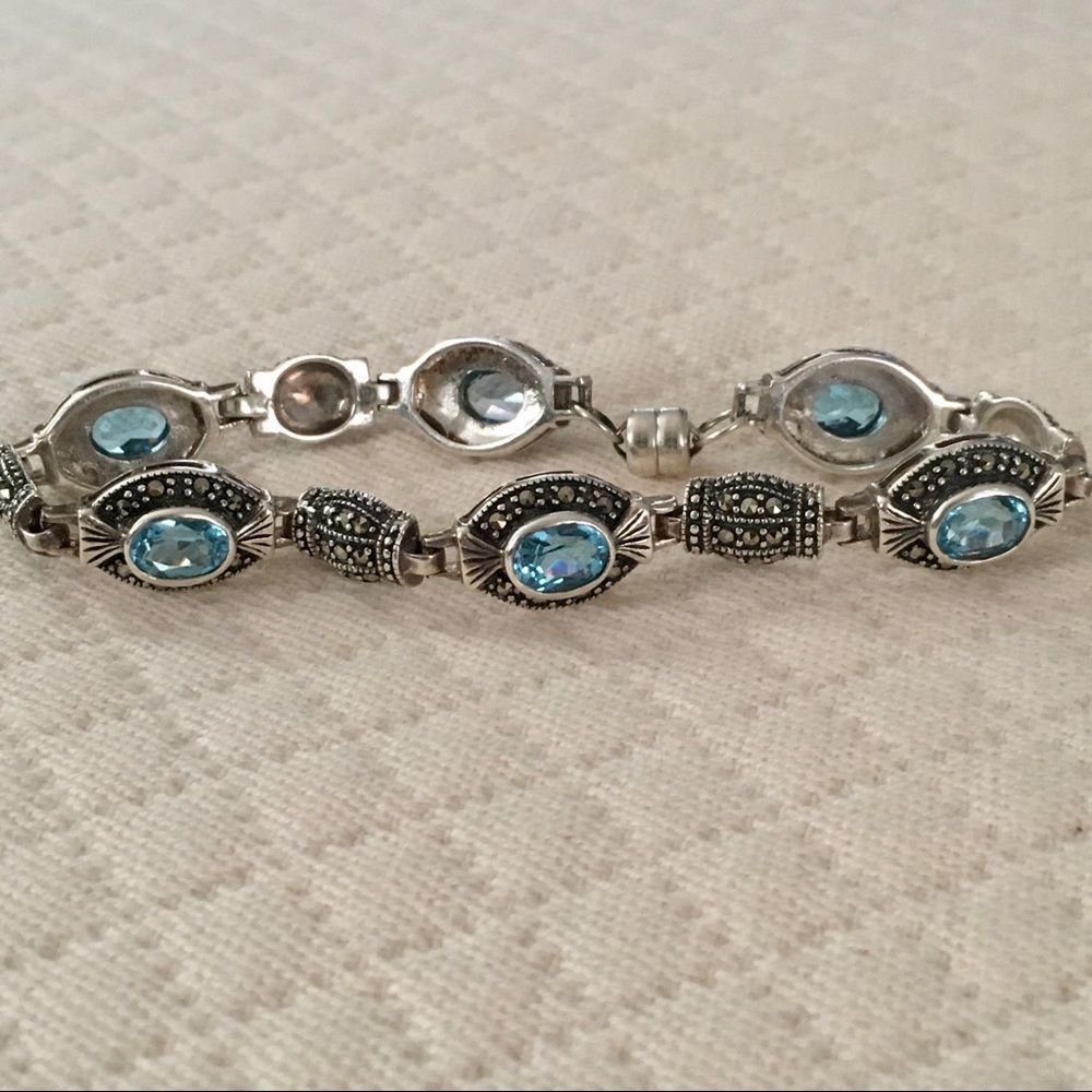 Blue Topaz Sterling Silver Bracelet Vintage